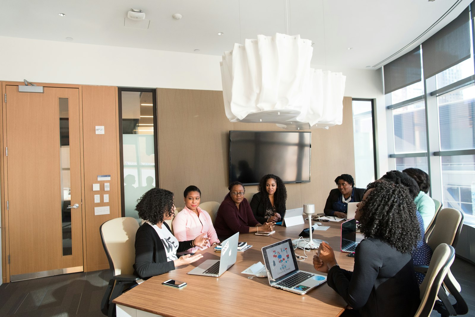 Team meeting in conference room